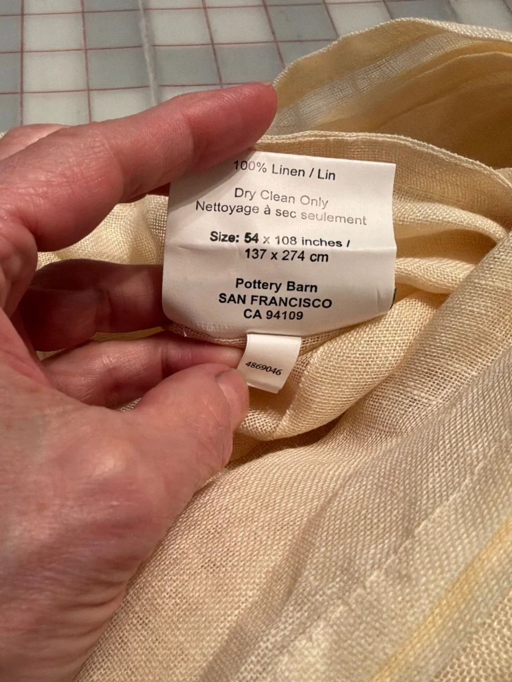 Pottery Barn 100% Linen Sheer Curtain Panels 54 x 108 Ivory Beige – Pair of Two